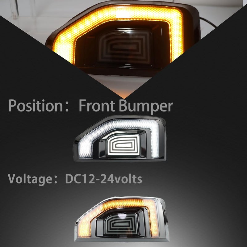 ZDEERAOTO LED Front Side Marker Light DRL Amber Sequential Turn Signal Lamp 2 in 1 Function Feature Kit for Ford Maverick 2022 2023 2024 2025 Fender Trim Rocker Panel OEM Trim Accessories - Image 5